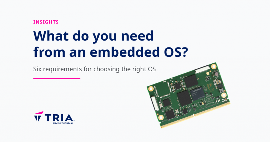 Tria graphic for an article about embedded OS requirements.