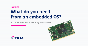 Tria graphic for an article about embedded OS requirements.